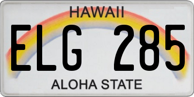 HI license plate ELG285