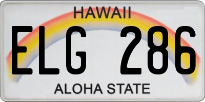 HI license plate ELG286