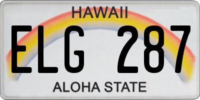 HI license plate ELG287
