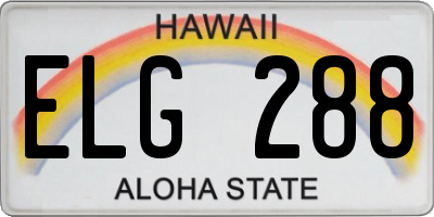 HI license plate ELG288