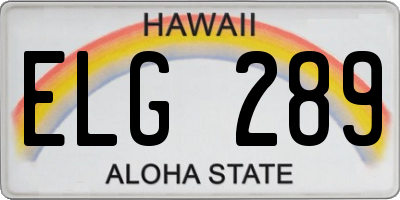 HI license plate ELG289