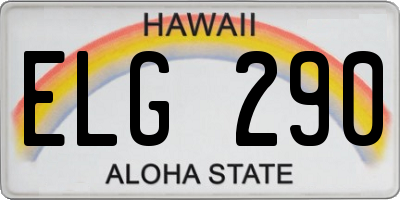HI license plate ELG290