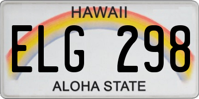 HI license plate ELG298