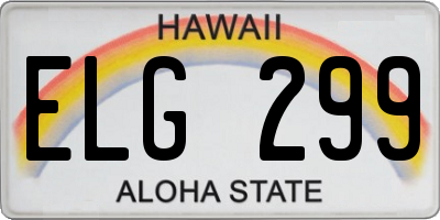 HI license plate ELG299