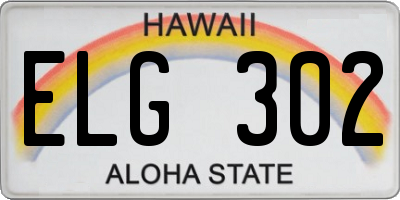 HI license plate ELG302