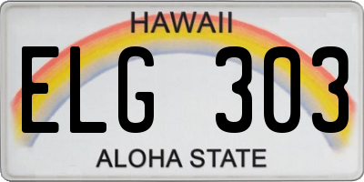HI license plate ELG303