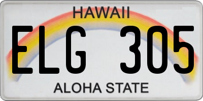 HI license plate ELG305