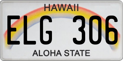 HI license plate ELG306