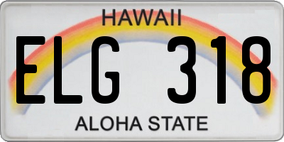 HI license plate ELG318