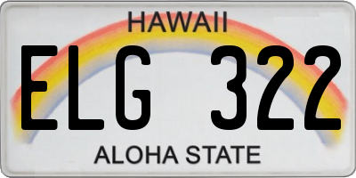 HI license plate ELG322