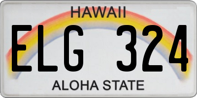 HI license plate ELG324