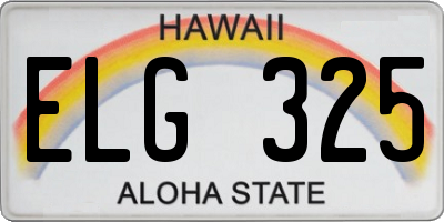 HI license plate ELG325