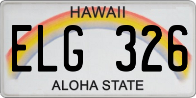 HI license plate ELG326