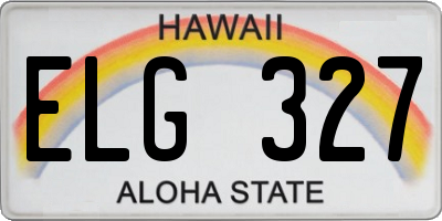 HI license plate ELG327