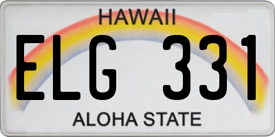 HI license plate ELG331
