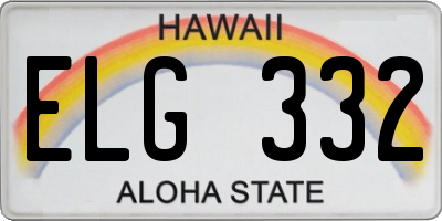 HI license plate ELG332