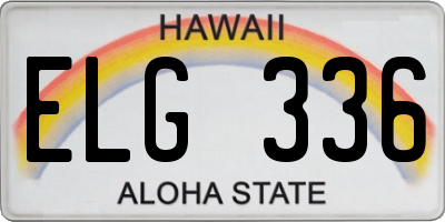 HI license plate ELG336