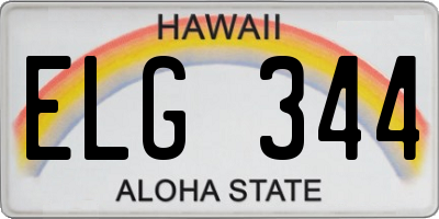 HI license plate ELG344