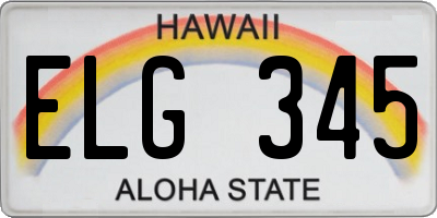 HI license plate ELG345