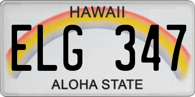 HI license plate ELG347