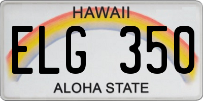 HI license plate ELG350