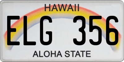 HI license plate ELG356