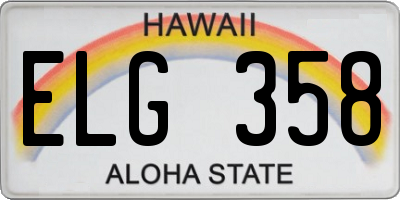HI license plate ELG358