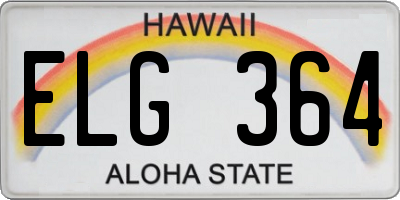 HI license plate ELG364