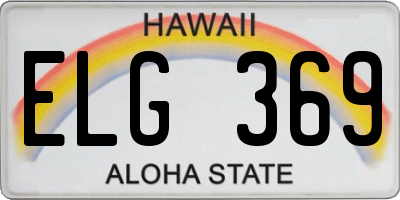 HI license plate ELG369
