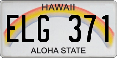 HI license plate ELG371