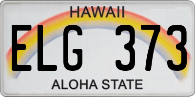 HI license plate ELG373