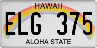 HI license plate ELG375