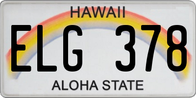 HI license plate ELG378