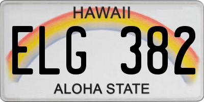 HI license plate ELG382