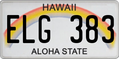 HI license plate ELG383