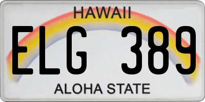 HI license plate ELG389