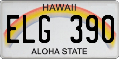 HI license plate ELG390