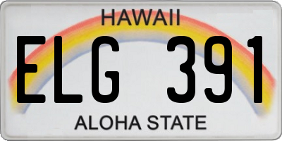 HI license plate ELG391