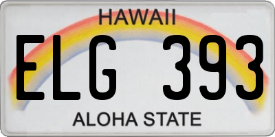 HI license plate ELG393