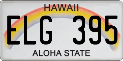 HI license plate ELG395