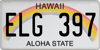 HI license plate ELG397