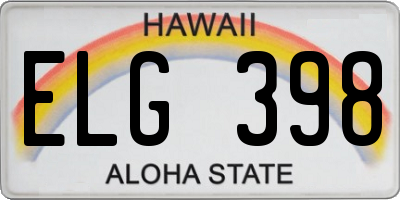HI license plate ELG398