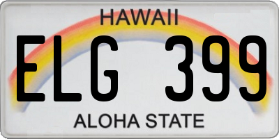 HI license plate ELG399