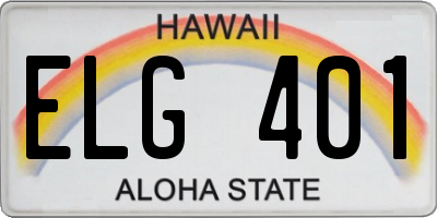 HI license plate ELG401
