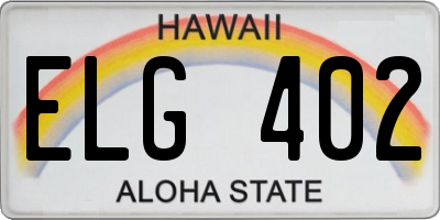 HI license plate ELG402