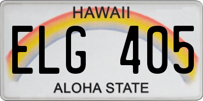 HI license plate ELG405