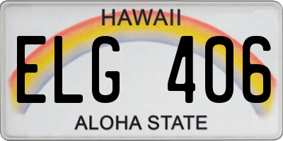 HI license plate ELG406