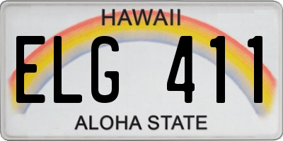 HI license plate ELG411