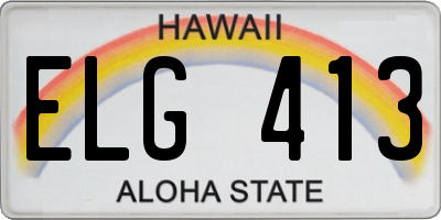 HI license plate ELG413