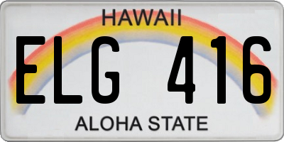 HI license plate ELG416